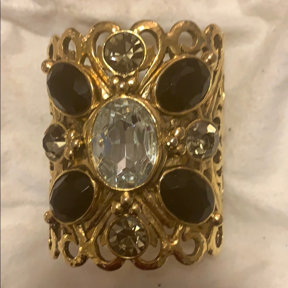 Thick (3 inch) gold cuff with stones